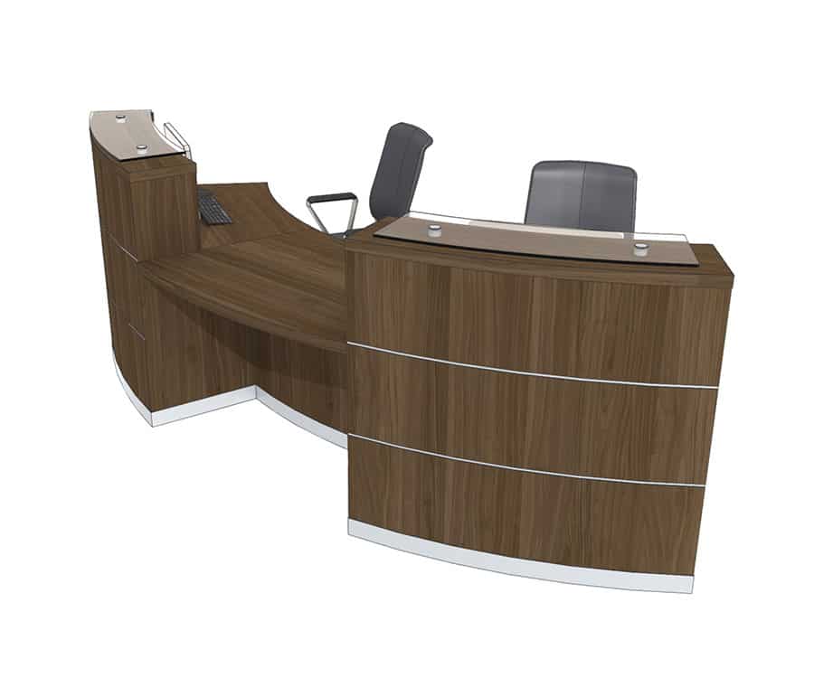 Clarke Rendall Curved Double Upstand 2 Person Desk
